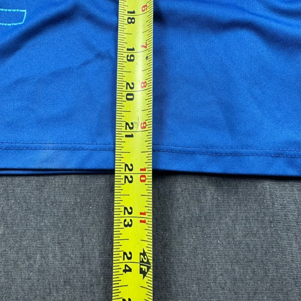Athletic Works Boys Blue Soccer Graphic Long Slv Performance Tee L 10-12 Husky